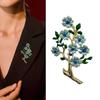 Multipurpose Hand Painted Enamel Peony Brooch With Pearls Accent Vintage Floral Pin for Women Elegant Jewelry Gifts
