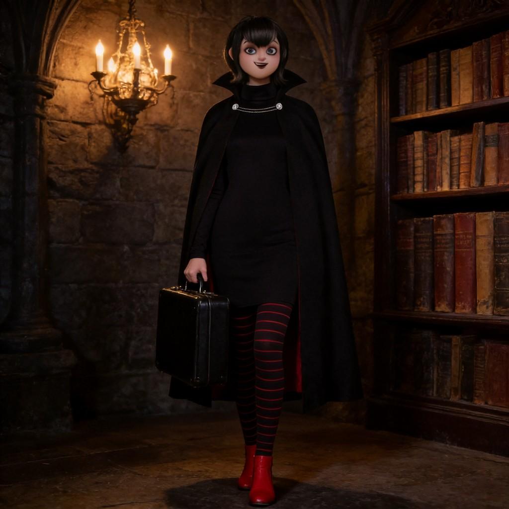 Hotel Transylvania Mavis Cosplay Costume With Polyester Cape For Halloween And Cosplay Events