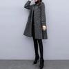 Plus Size Women's Autumn and Winter Plus Size Jacket Women's Loose and Thin Mid-length Plaid Coat