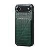 For iPhone 17 Air Case with Card Holder Leather+PC+TPU Crocodile Textured Back Cover