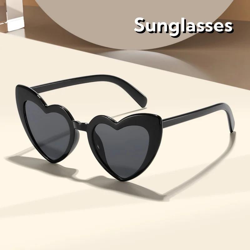 Retro Fashion Heart Shaped Sunglasses Outdoor Sunscreen Alien Personality Party Street Photography Men'S And Women'S Sunglasses
