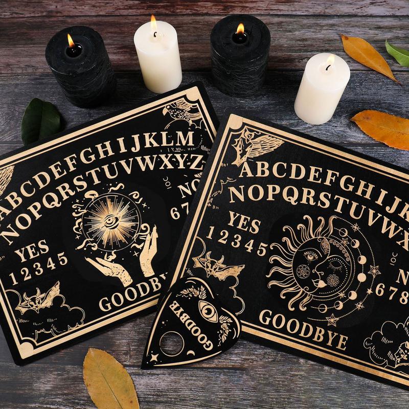 12 Inch Ouija Board Wooden Divination Pendulum Board Engraved Magics Board Witch Sun Pendulum Board Kit Wiccan Altar Supplies