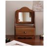French Medieval Wooden Makeup Mirror - Desktop Standing Vanity Mirror for Bedroom & Living Room Decor