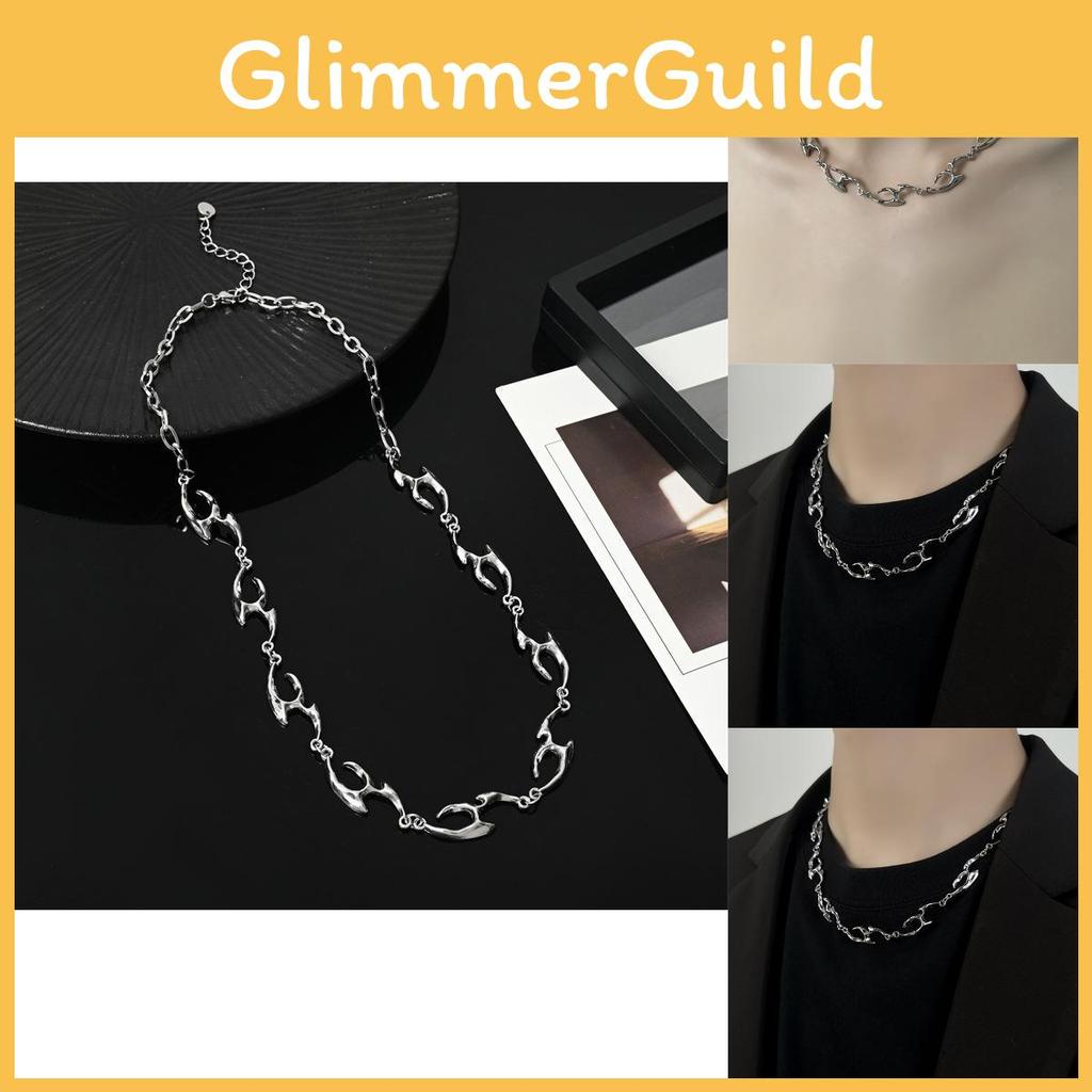 Fashionable Geometric Pattern Necklace Modern Urban Chic Jewelry Unisex Cool Neck Chain