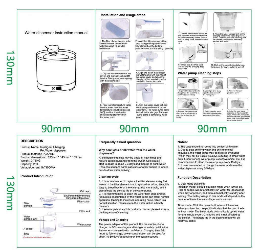 Wireless Smart Cat & Dog Water Fountain with Automatic Circulation and Sensor