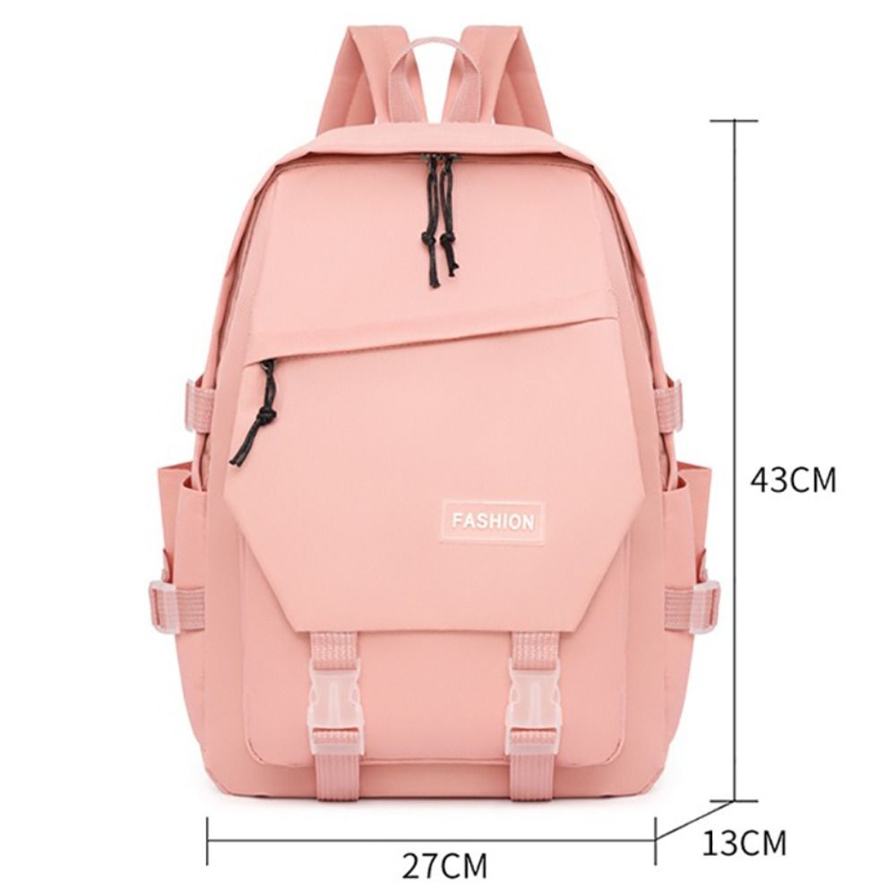 New Nylon Schoolbag Solid Color Large Capacity Bookbags Waterproof Alleviate Burden Backpack Back To School Gift