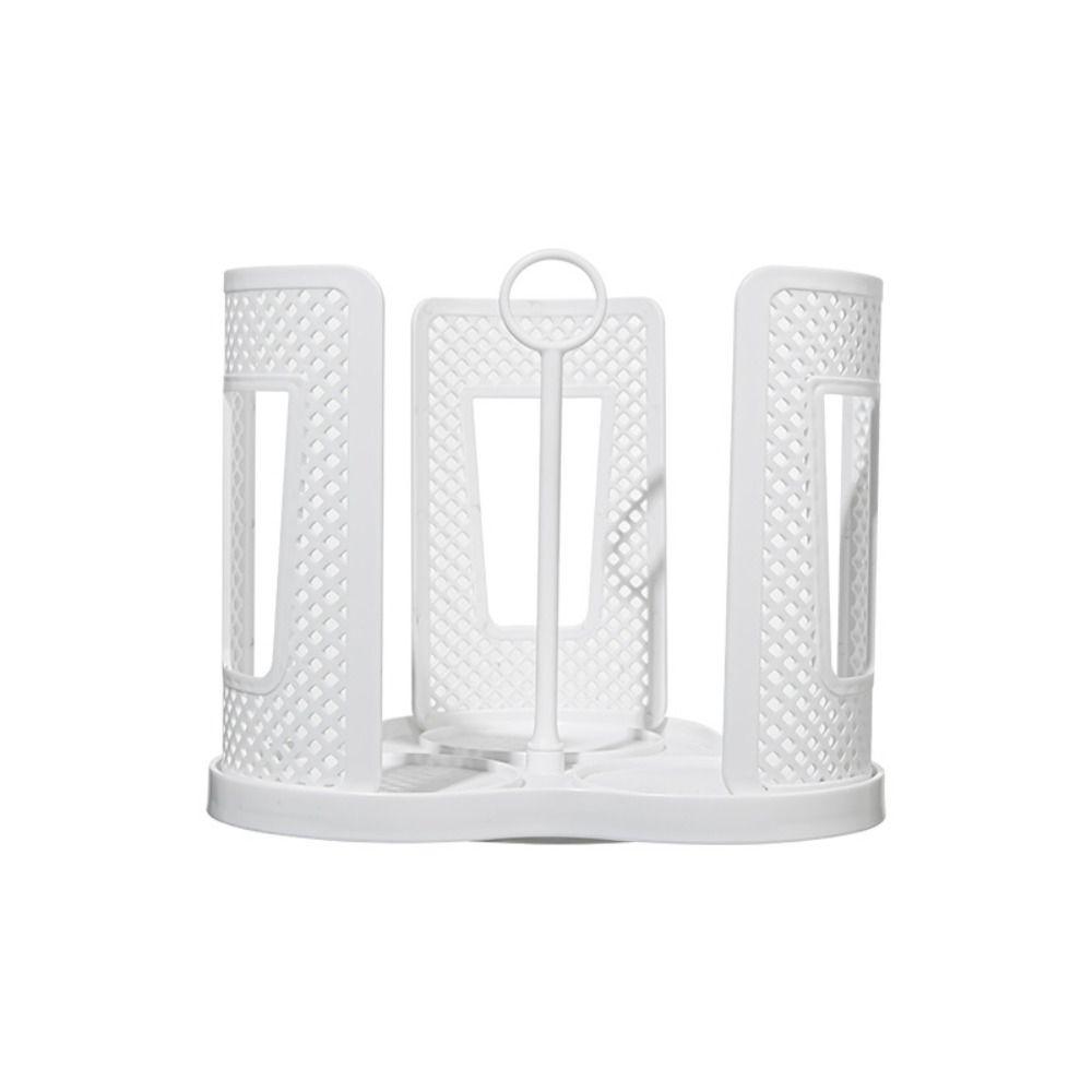 New With Tray Paper Cup Storage Rack 360° Rotating 3 Compartment Plastic Cup Rack Detachable Tea Cup Storage Home