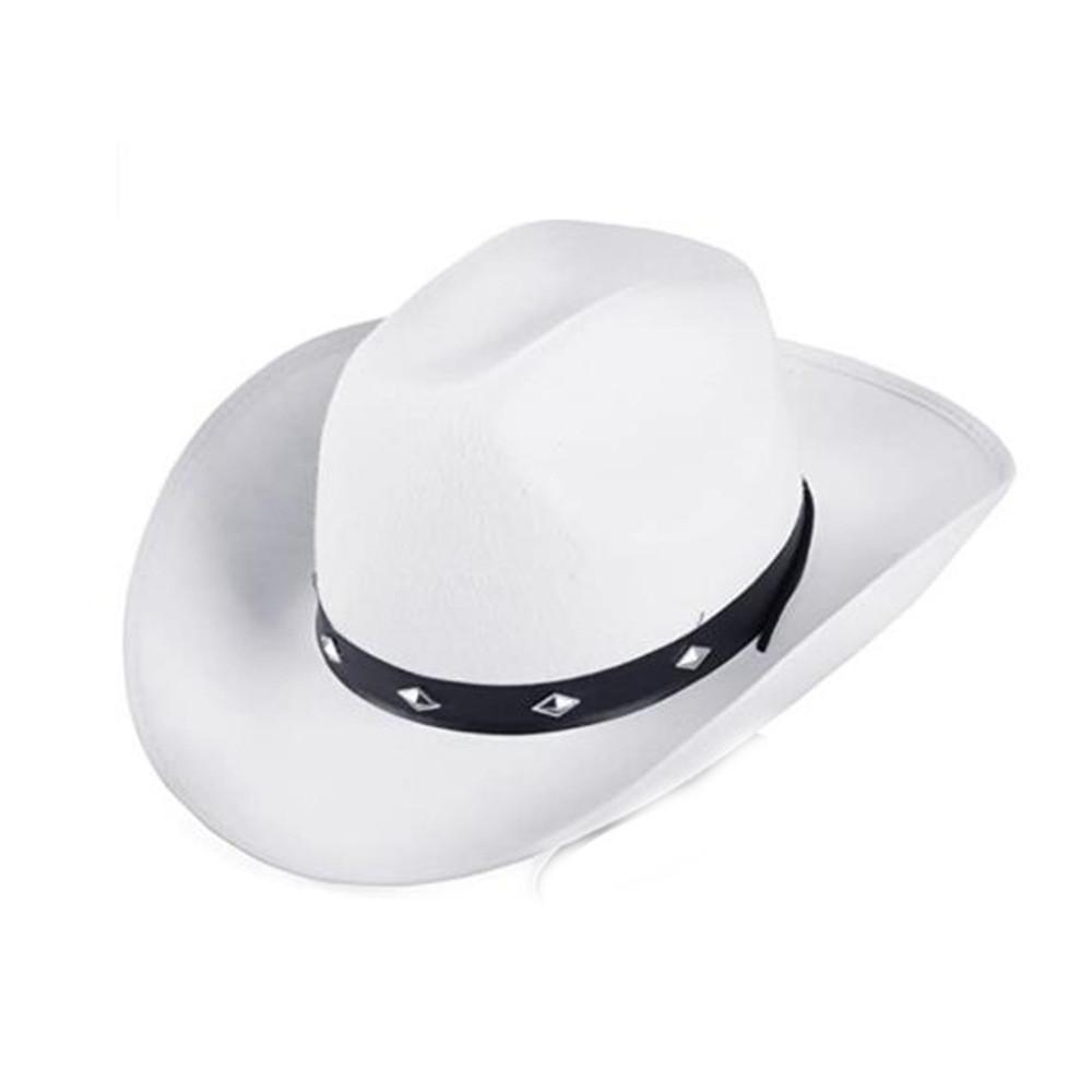 Pink Denim Cowboy Hat With Metal Rivets For Festival And Themed Events