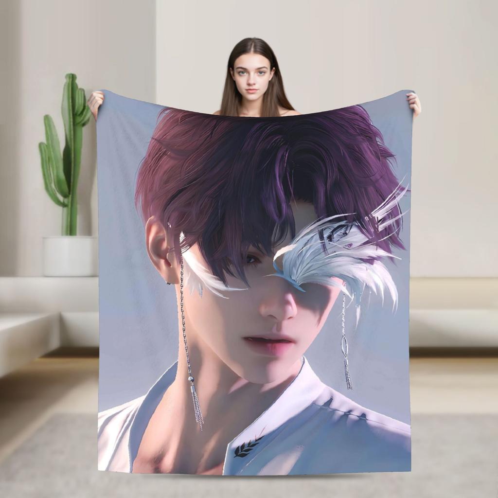 Game Love and Deepspace Sylus Flannel Blankets  Warm Throw Blanket for Living Room Travel Street Trend Bedspread Sofa Bed Cover