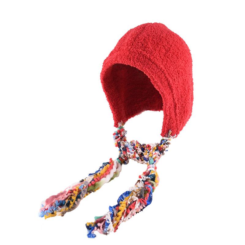 Mütze Damen Winter Warm Ohrenschutz Gestrickte Überziehmütze Sturmhaube Hut Band Doppelnutzung Plüsch Blitzmütze