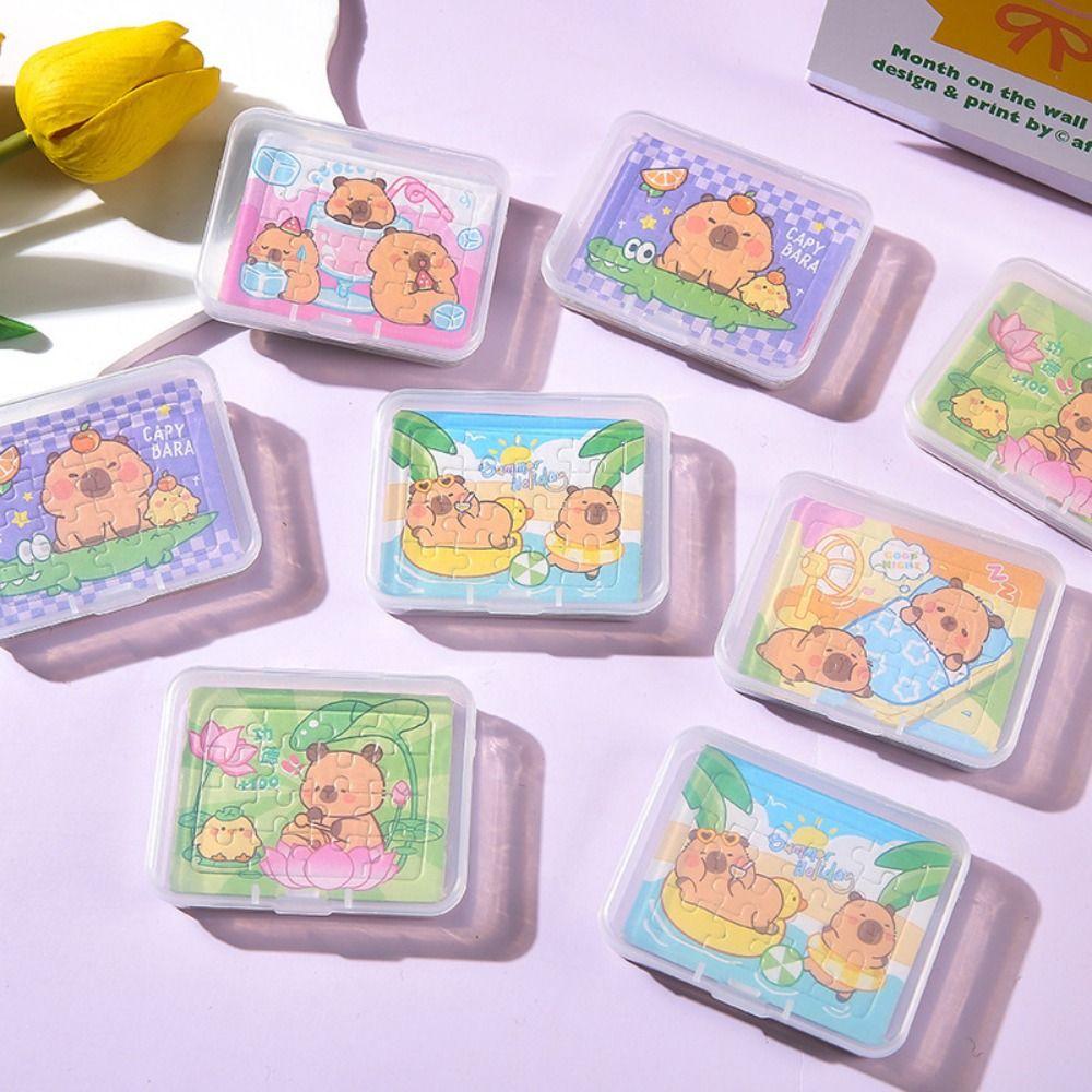 5 STÜCKE Cartoon Tier Capybara Papier Puzzles DIY Kinder Lernspielzeug Gastgeschenke Schulpreise
