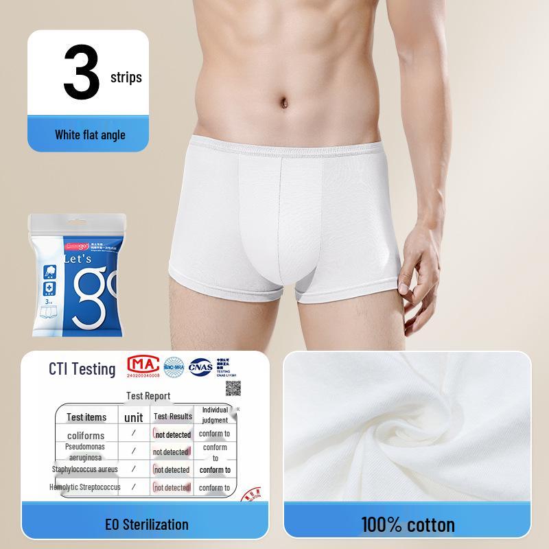 Freego Pure Cotton Disposable Underwear for Women & Men - Travel & Daily Boxer Briefs