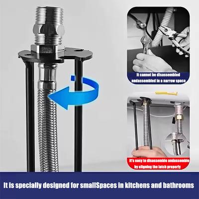 2Pcs Multifunction Carbon Steel Sink Repair Wrench Sink Faucet Installer For Bathroom Kitchen