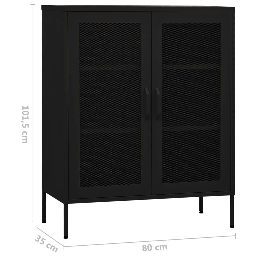Storage Cabinet Black 80 x 35 x 101.5 cm Steel