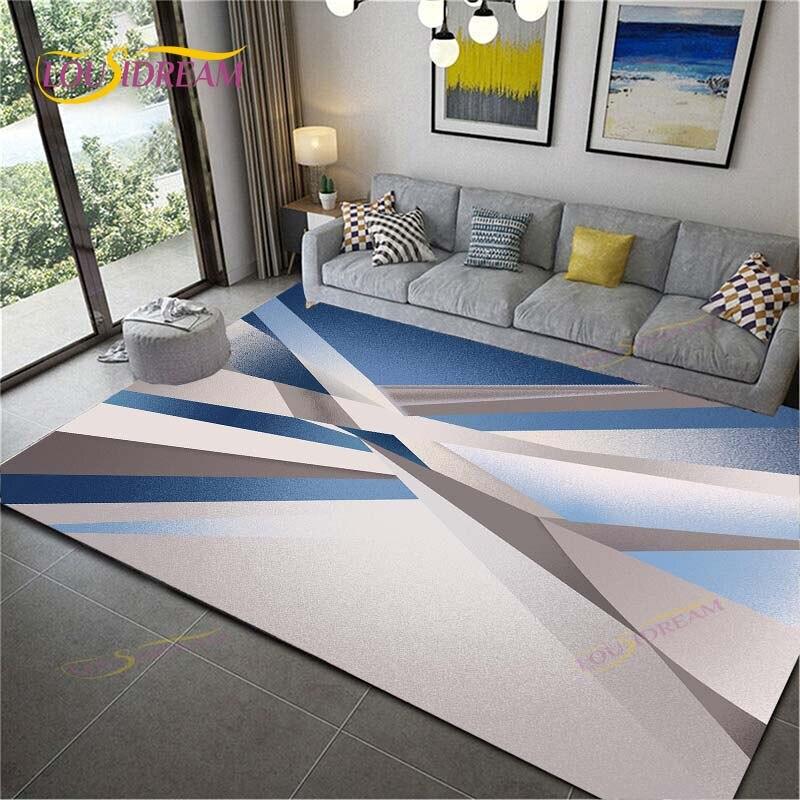 Geometric Carpet for Living Room Velvet Rug Kids Bedroom Bedside Rugs Soft Square Fluffy Carpets Home Sofa Table Decor Mat