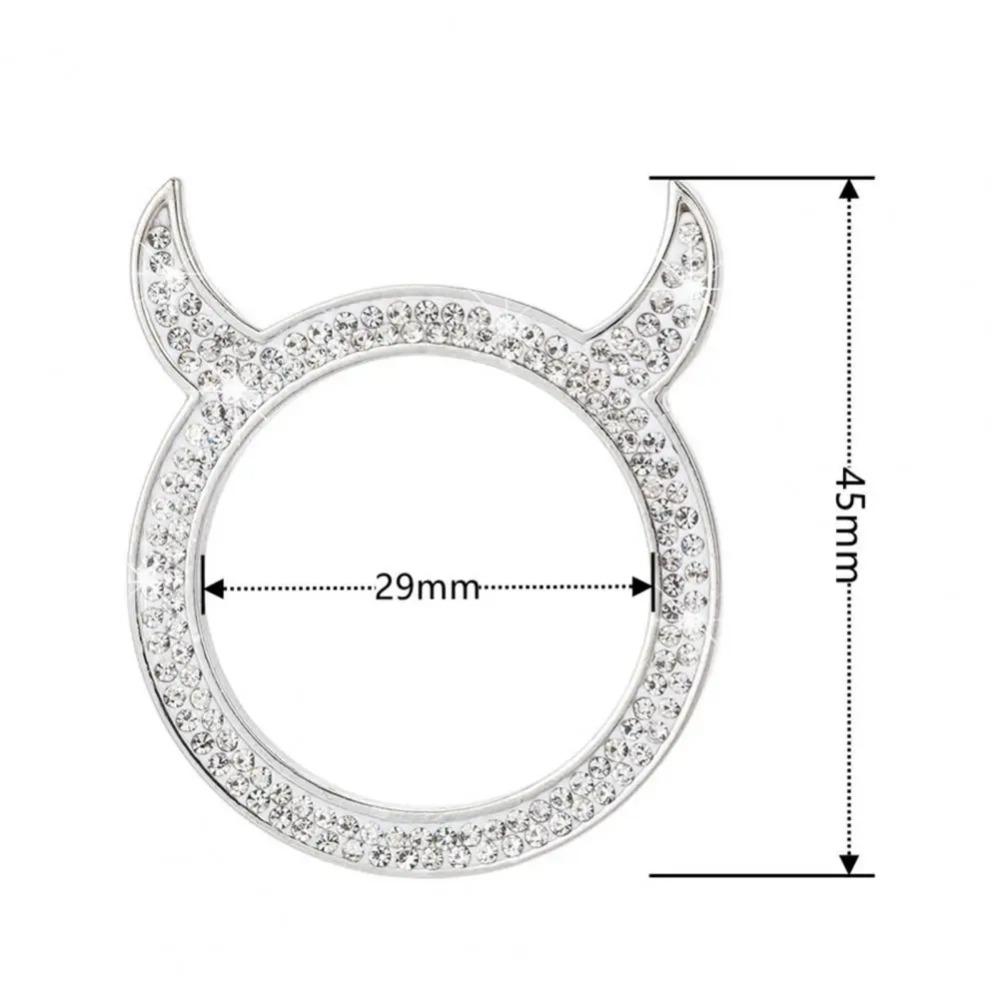 Crystal Rhinestone Car Emblem Sticker Ring Auto Start Stop Engine Ignition Button Key & Knobs Bling Car Interior Decoration