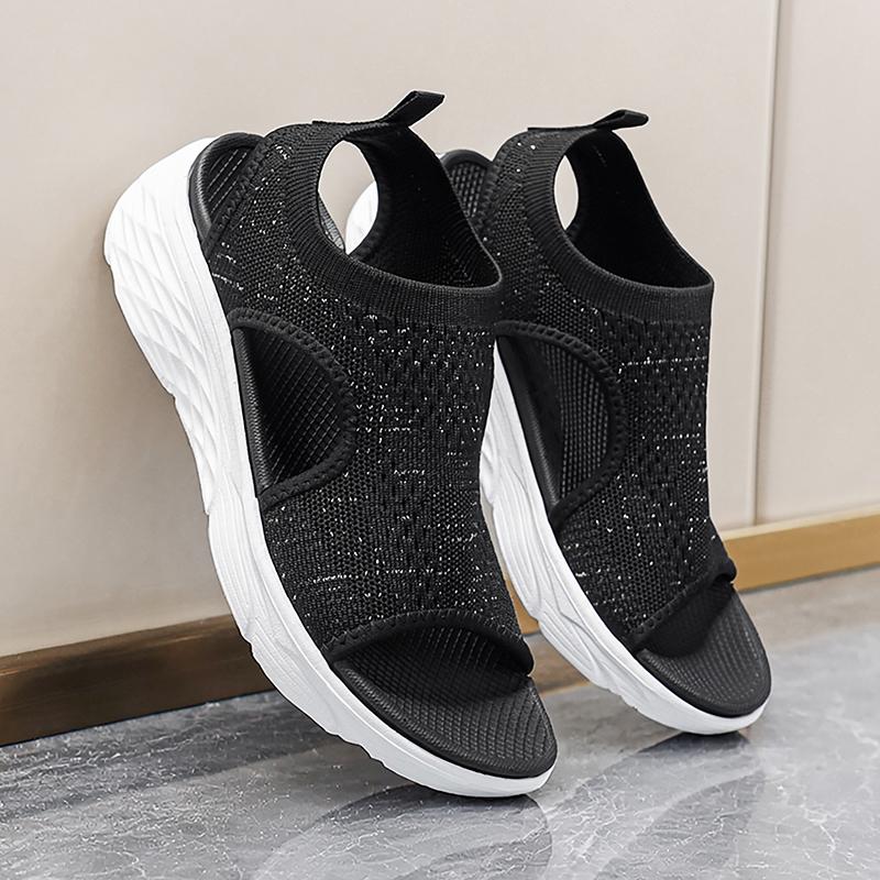 Große Größe Sommer Damen Sandalen Damen Wedges Strandsandalen Slip-On Damenschuhe