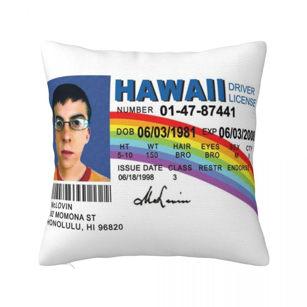 McLovin Driver License Square Pillowcase Pillow Cover Polyester Cushion Decor Comfort Throw Pillow for Home Living Room