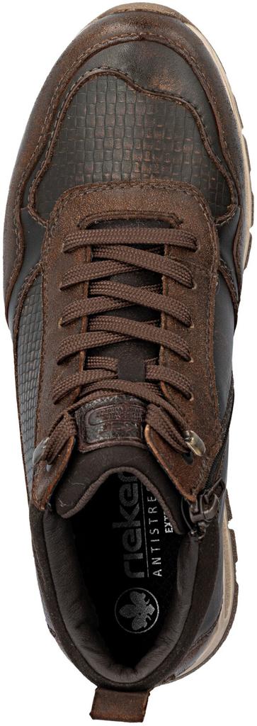Rieker Boots Lace-up Boots with Inner Zipper Dark Brown