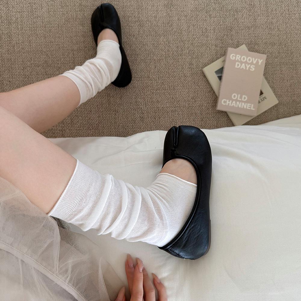 Miu Series Foot-Stepping Calf Socks Women'S Cold And Breathable Summer Stacking Socks Ballet Wind Curling Versatile Half-Leg Cover