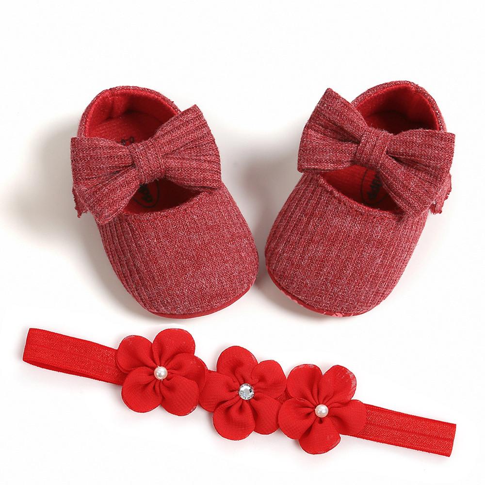 Baby Girl Princess Shoes With Flower Decoration For Spring And Fall Play