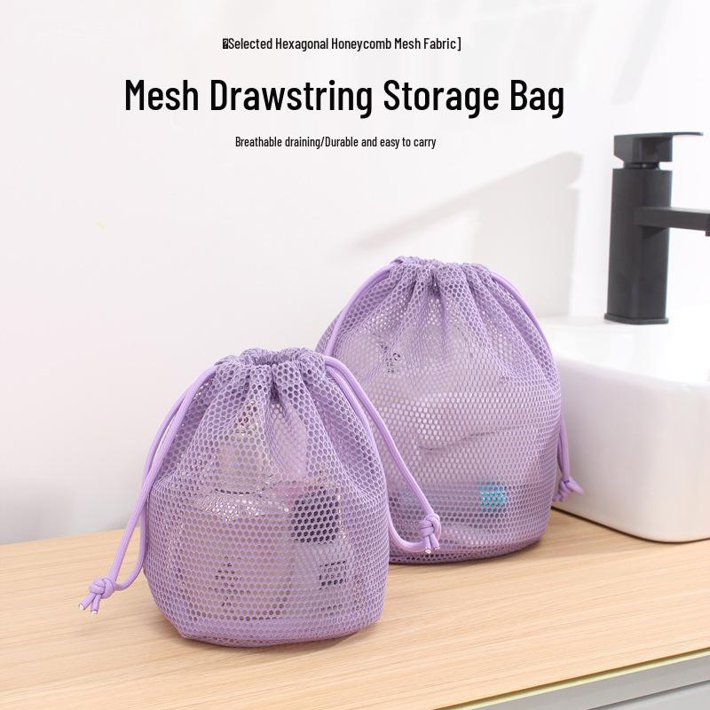 Portable Transparent Mesh Makeup Bag & Travel Toiletry Organizer