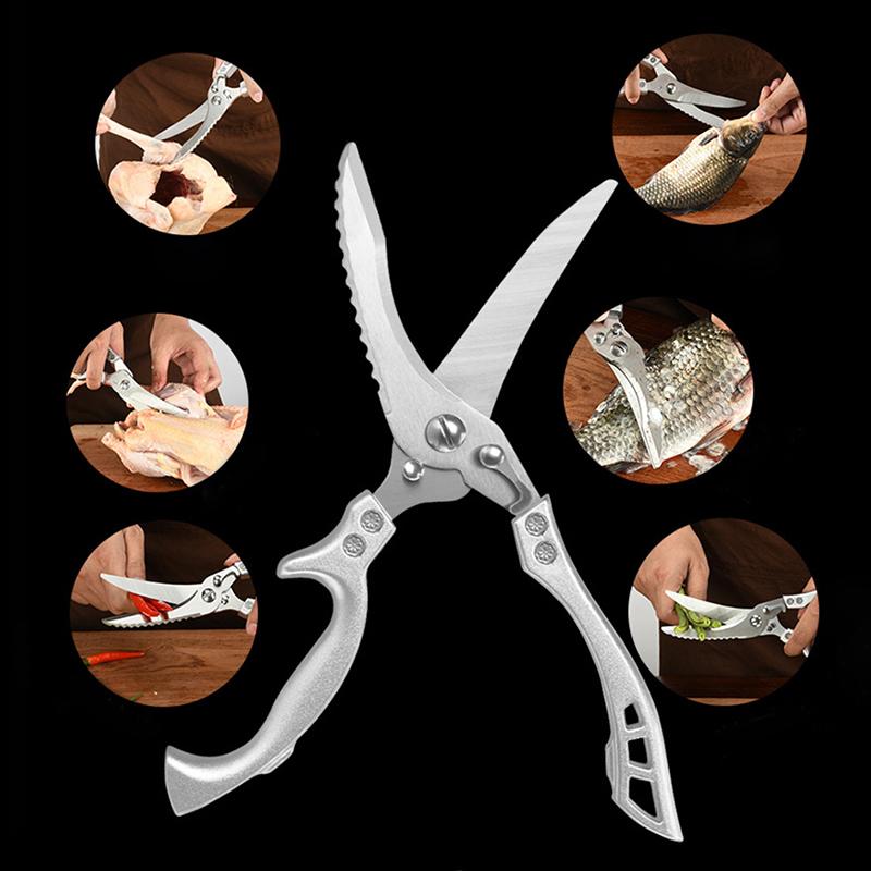Professional Chicken Bone Kitchen Scissors Kitchen Shears Duck Fish Cutter Stainless Steel Scissors Clean Cook Scissors 5