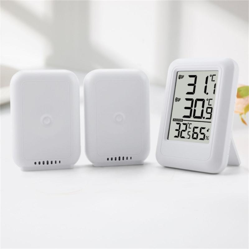 Digital Thermometers with Indoor Outdoor Temperature Wireless Display Digital Hygrometer Thermometers with 2 Remote Sensors