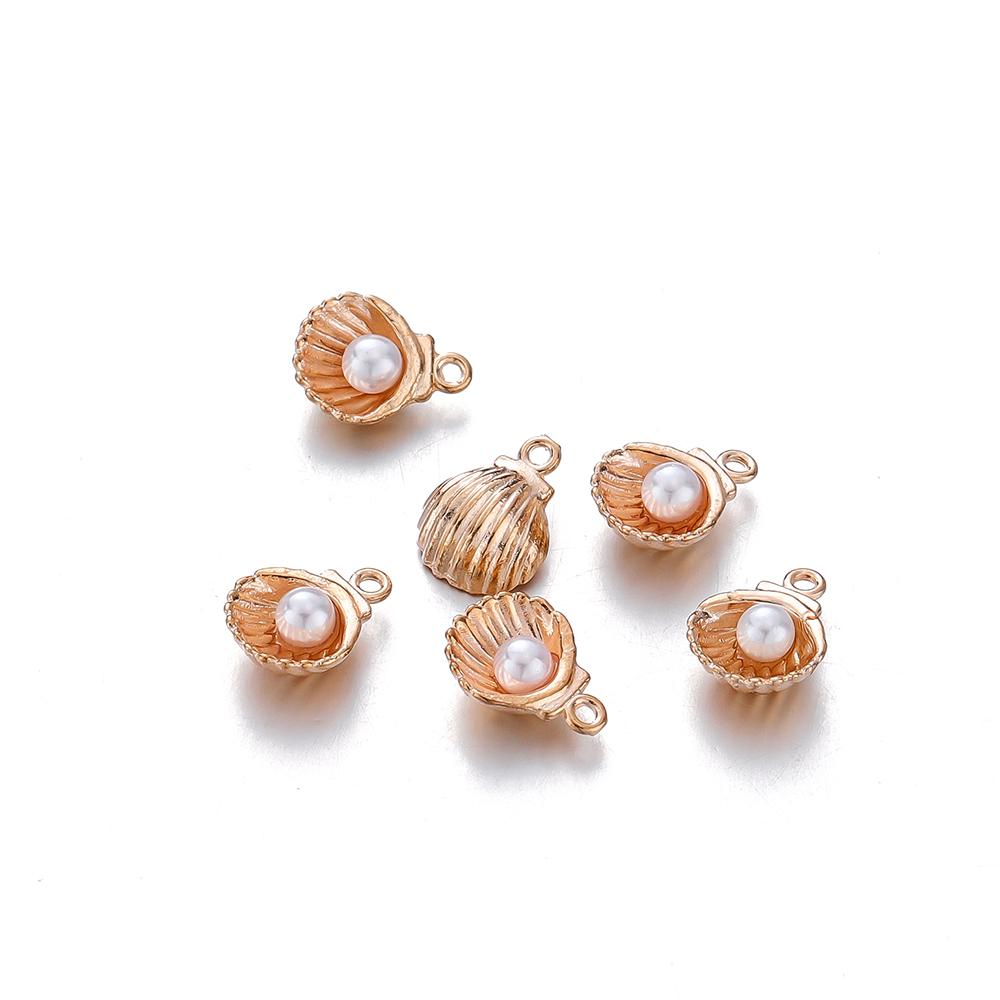 10Pcs Ocean Starfish Shell Charms With Imitation Pearl Pendants For Necklace Bracelet Pendants DIY Jewelry Making Accessories