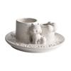 Nordic White Ceramic Incense Candle Holder - Minimalist Sage Dish for Atmosphere Decor.