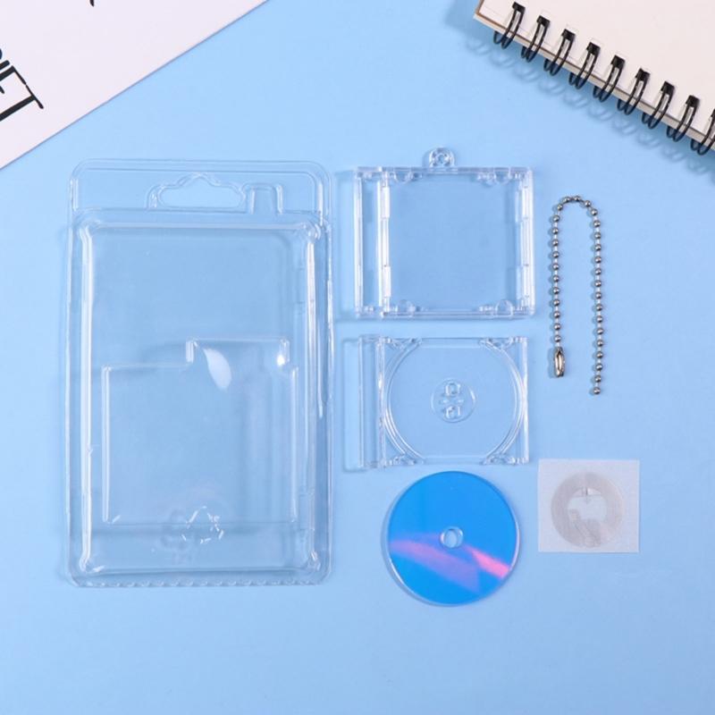 Acrylic Disc Album Pendant Keychain Blank Disc Box Keychain Suitable For Keychain Backpack Pendant Chain Clip Keychain