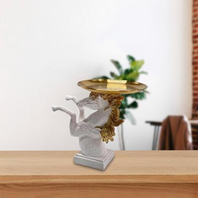 Horse Statue Storage Tray Jewelry Dish Home Decor Trinket Accessories Organizer Desktop