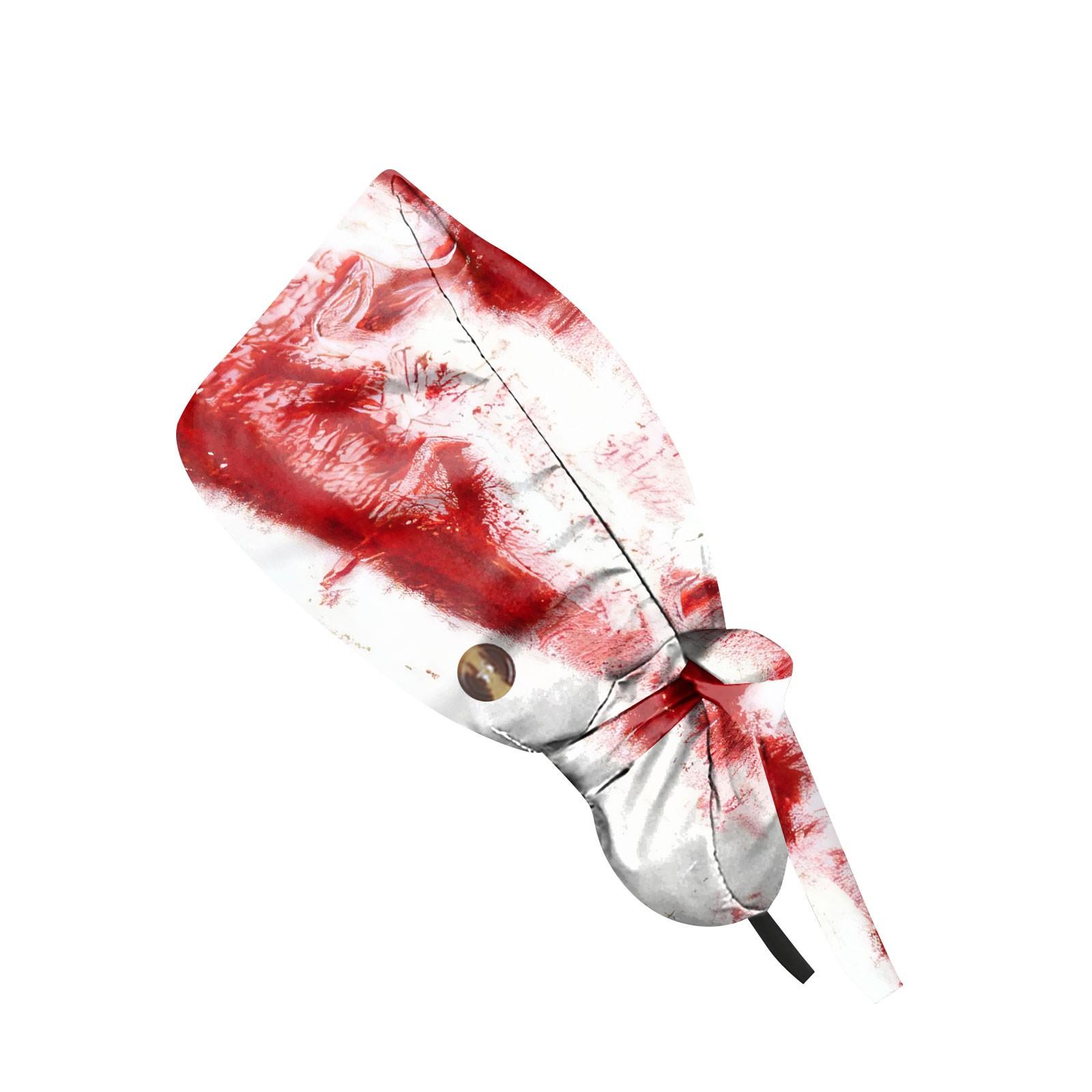 Halloween Bloody Nurse Hat Scary Costume Accessory for Halloween Parties, Cosplay, and Horror Events One Size красный