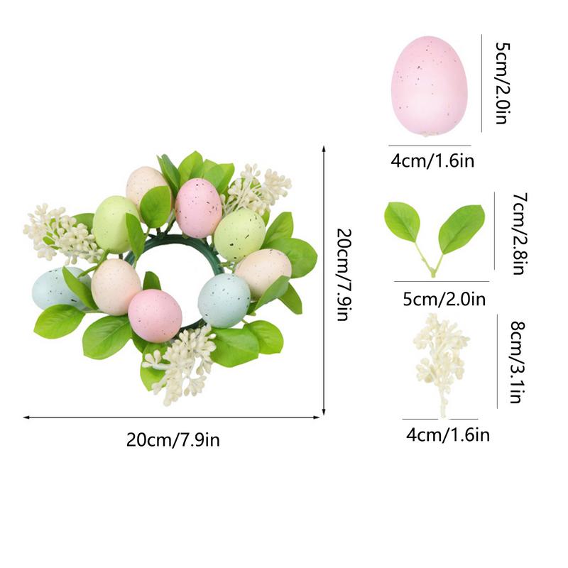 Candy Color Egg Candle Holder Flower Wreath Easter Party Decoration Desktop Home Centerpieces Table Arrangement Candles Wreath