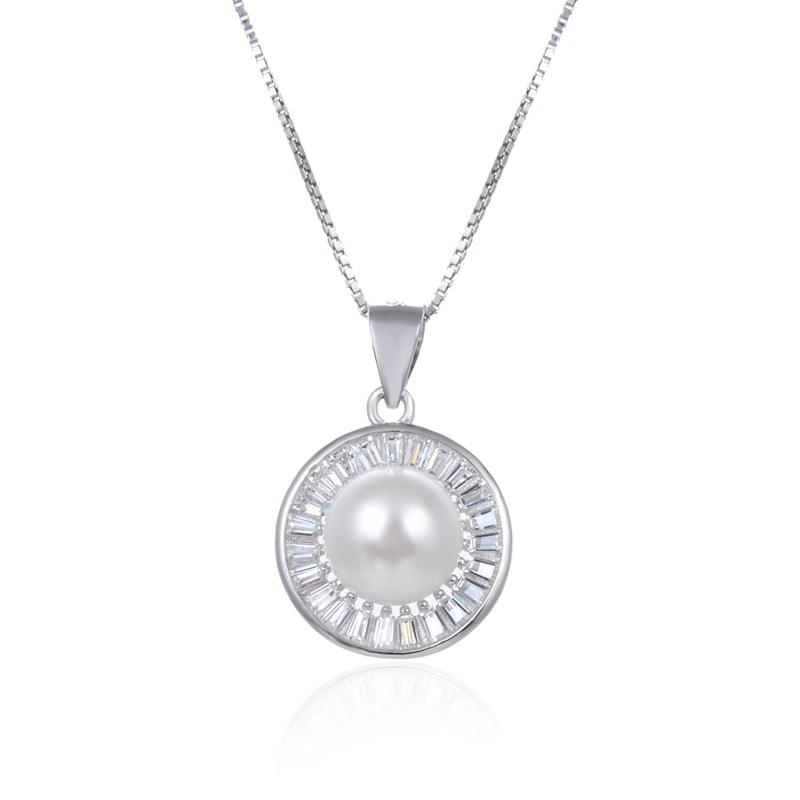 Lindon 925 Sterling Silver Classic Women Necklace Pendant Zircon Fashion Gift