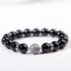 Handmade Natural Volcanic Stone Snowflake Stone Bead Bracelet Men's Retro 10/8mm Elastic Bead Couple Bracelet