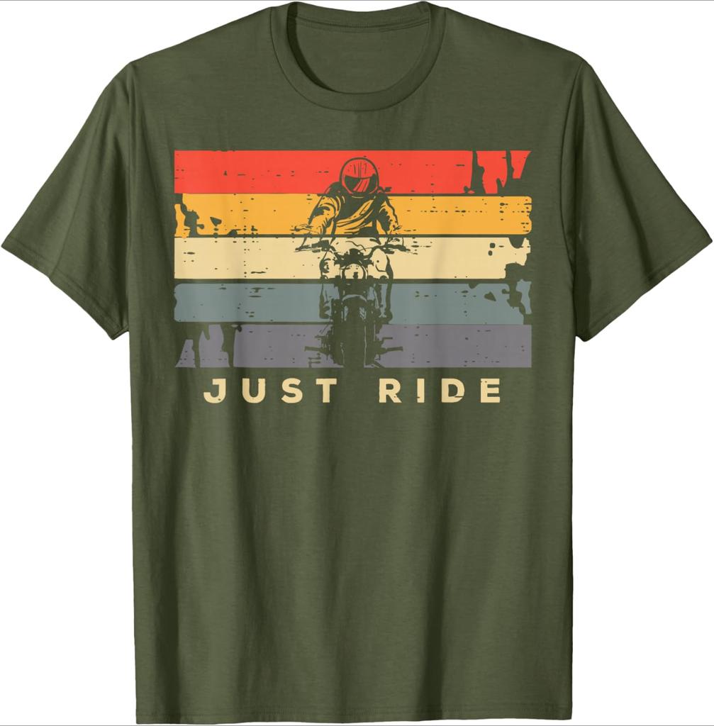 Just Ride Motorcycle Biker Retro Motorbike Design100 Cotton Summer Oneck Short Sleeve Casual Printed Mens Tshirt