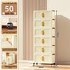 40-60cm Wide Transparent Foldable Double Door Floor Storage Cabinet with Multiple Layers