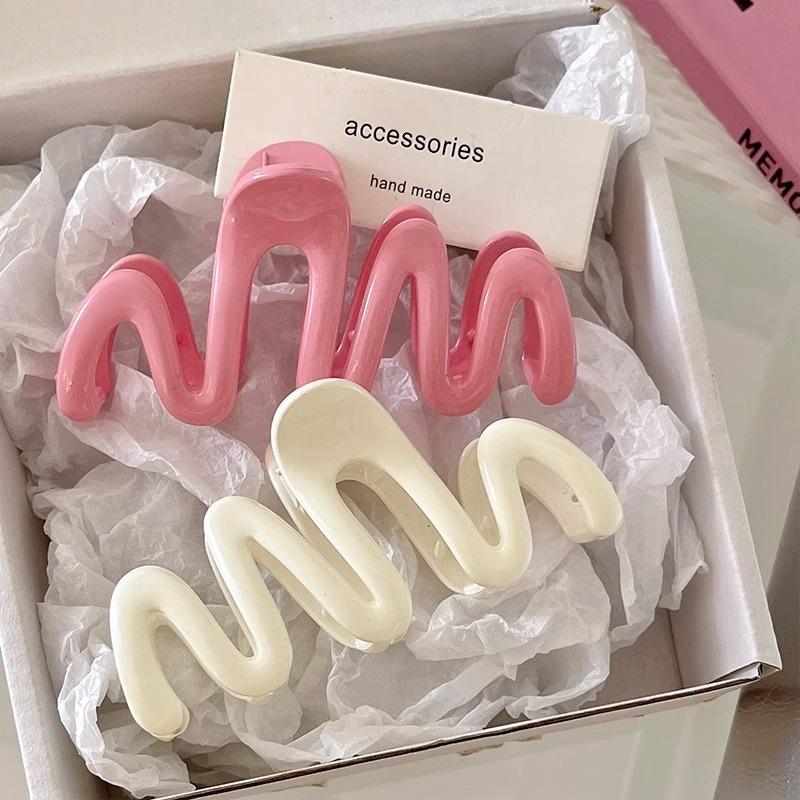 Jelly Colored Wave Hair Claw Hairpin Women Girls Fashion Design Korean Sweet Simple Irregular Hair Clip Headwear