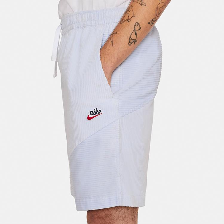 Nike Sportovní oblečení Heritage Windrunner Patchworkové manšestrové šortky Pánské spodní díly Platinové DA0030-043