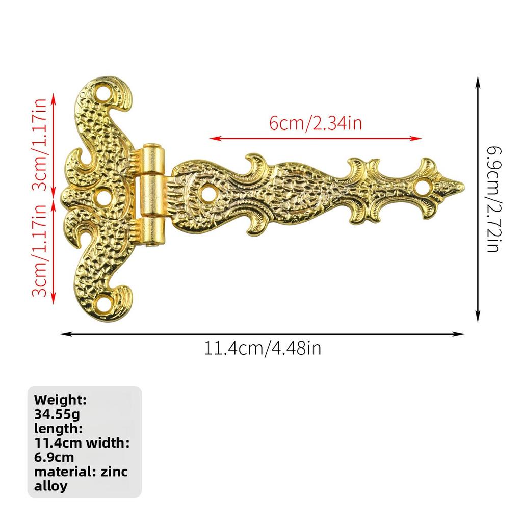 2st 113*69mm Antik brons/svart gångjärn för fönster Skåp Skåp Garderobsdörrar Träkartonger Smyckesfodral Bröst