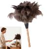 Feather Duster Wooden Handle Duster Anti-static Dust Removal Dusters Ostrich Duster Feather Fur Brush For Home Cleaning Tools