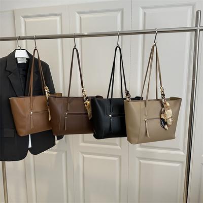 New  Summer Popular Tote Bag Large Capacity Solid Color Simple Shoulder Underarm Bag Fashion Tote Bag