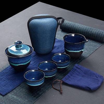 Juego de Té de Viaje Kung Fu Chino Esmalte Cerámico Tetera Taza de Té Gaiwan Juego de Té de Porcelana Hervidores Juegos de Vajilla para Té Vajilla Ceremonia del Té