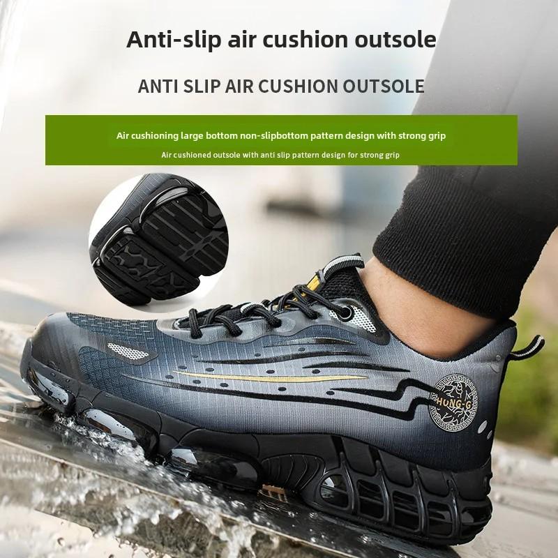 Men Industrial Safety Shoe Woman Iron Toe Work Boots Lightweight Safety Shoes 46 Cheap Man Safety Sneakers Anti-Slip Work Shoes