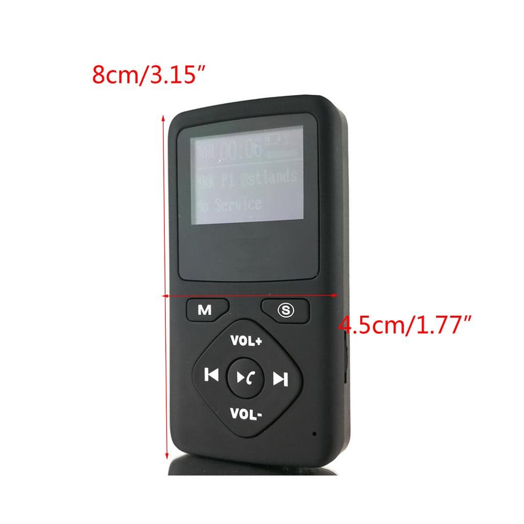 LCD Display Personal Mini Digital FM Radio Lanyard Portable Digital FM Radio Bluetooth-compatible 4.0 Earphone MP3 Radio