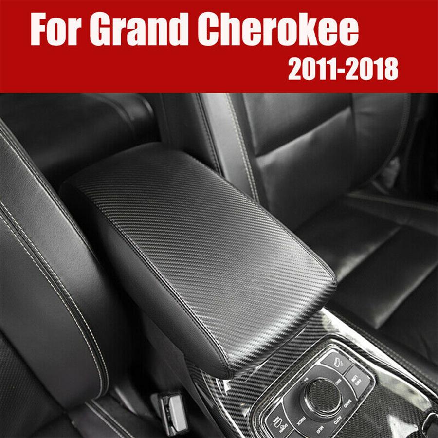Carbon Fiber Look Center Console Armrest Cover Pad For Jeep Grand Cherokee 11-18