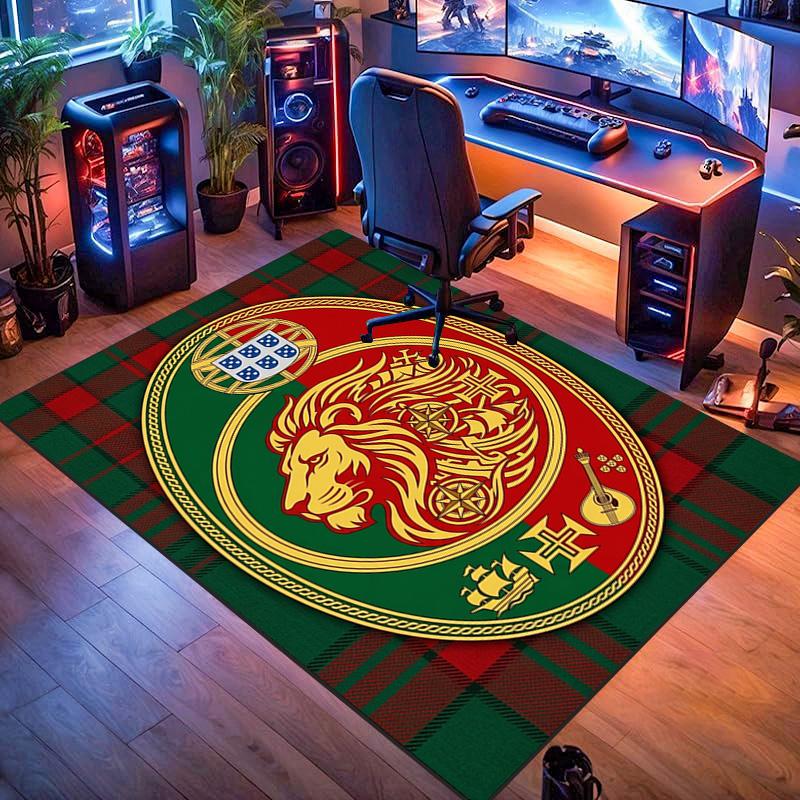 Royal Emblem Checkerboard Background carpet Living room and bedroom mats Suitable for all seasons Doormat Protective pad Fashion
