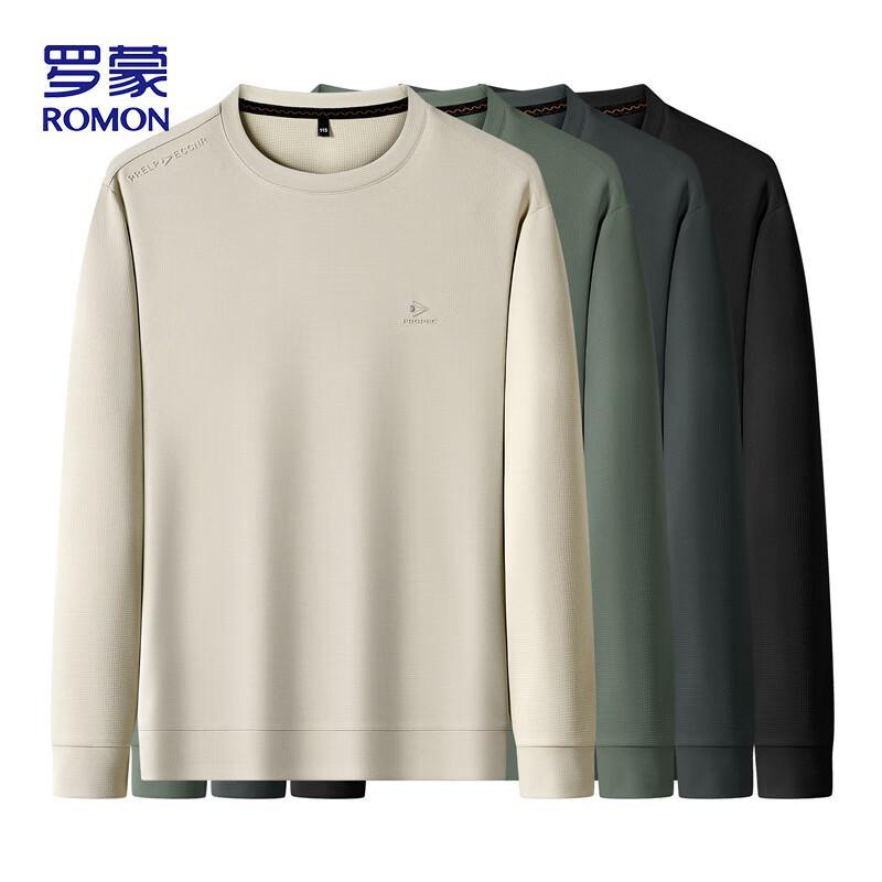 Luomeng Men's Casual Round Neck Long Sleeve Pullover