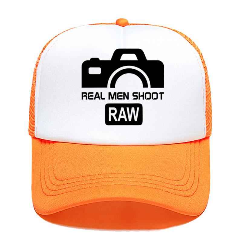 Real Unisex SHOOT RAW Summer Cap Mesh Hats For Unisex Women Casual Hats Hip Hop Baseball Caps Funny Photographer Adjustable Visor Cap